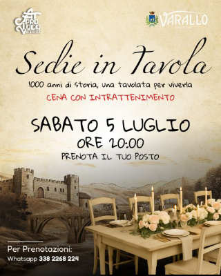 Varallo celebra i suoi mille anni con “Sedie in tavola”: cena itinerante tra storia e sapori
