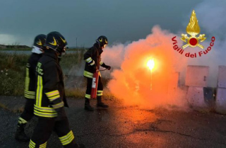 Tricerro - Incendio di un quadro elettrico sulla SP455