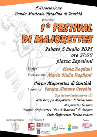Santhià ospita il primo Festival di Majorettes: spettacolo, musica e tradizione il 5 luglio