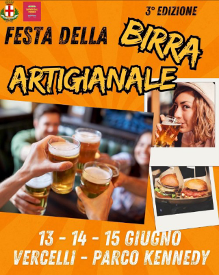 Vercelli - Torna la Festa della Birra Artigianale: dal 13 al 15 giugno Parco Kennedy