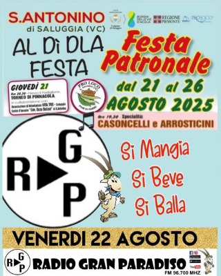 Sant’Antonino di Saluggia - Torna la festa patronale “Al dì dla festa” dal 21 al 26 agosto